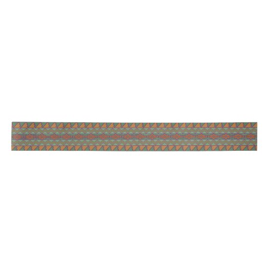 Southwest Sagebrush Green Geometric Design Satijnen Lint (Voorkant)