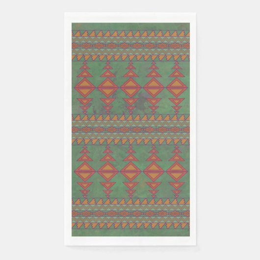 Southwest Sagebrush Green Geometric Design Servet (Voorkant)