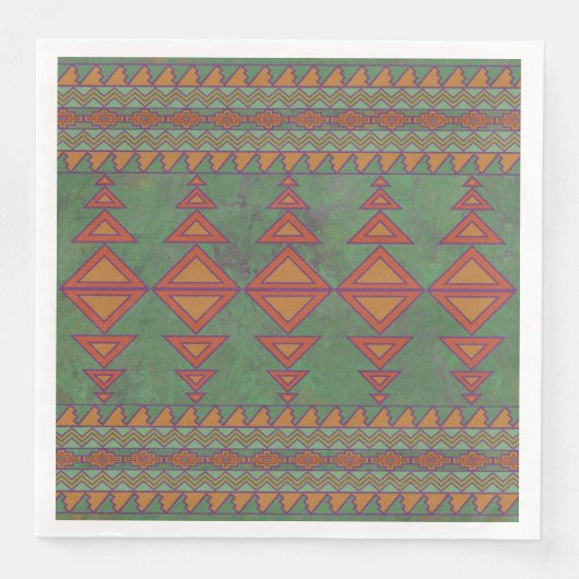Southwest Sagebrush Green Geometric Design Servet (Voorkant)