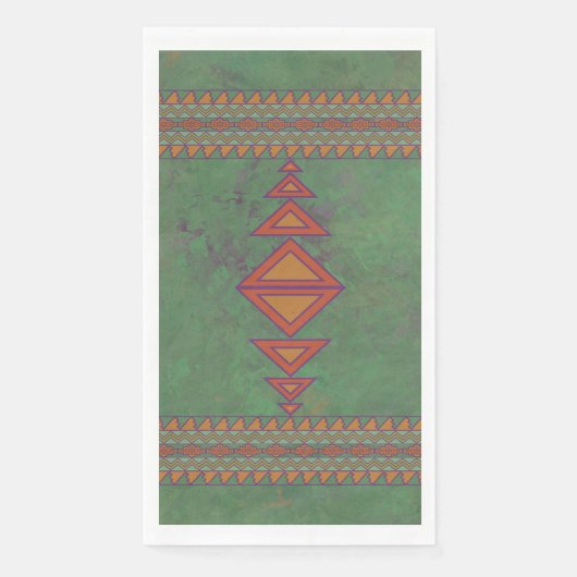 Southwest Sagebrush Green Geometric Design Servet (Voorkant)