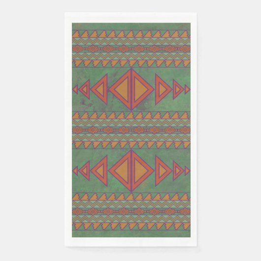 Southwest Sagebrush Green Geometric Design Servet (Voorkant)