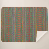 Southwest Sagebrush Green Geometric Design Sherpa Deken (Voorkant (horizontaal))