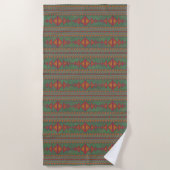 Southwest Sagebrush Green Geometric Design Strandlaken (Voorkant)