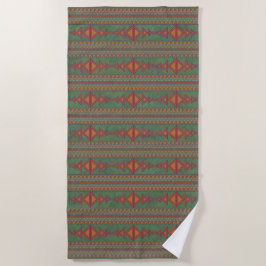 Southwest Sagebrush Green Geometric Design Strandlaken