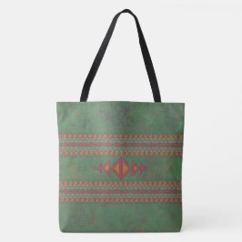 Southwest Sagebrush Green Geometric Design Tas Ba