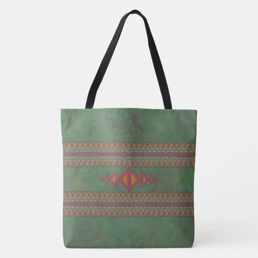 Southwest Sagebrush Green Geometric Design Tas Ba (Voorkant)