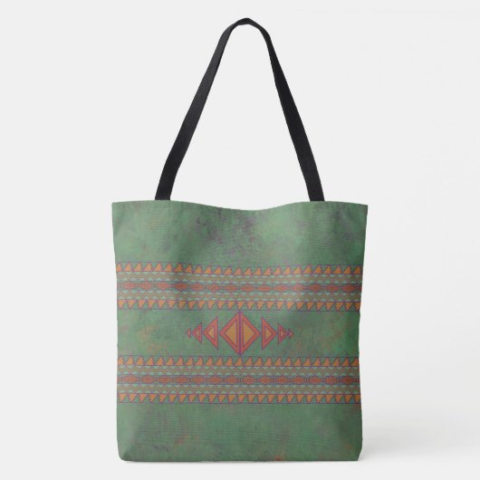 Southwest Sagebrush Green Geometric Design Tas Ba (Achterkant)