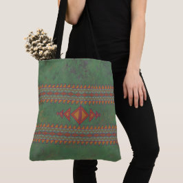 Southwest Sagebrush Green Geometric Design Tas Ba