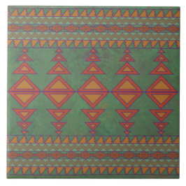 Southwest Sagebrush Green Geometric Design Tegeltje
