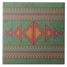 Southwest Sagebrush Green Geometric Design Tegeltje