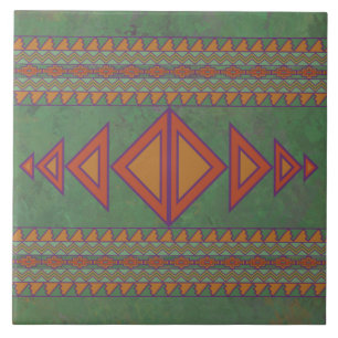 Southwest Sagebrush Green Geometric Design Tegeltje