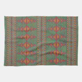 Southwest Sagebrush Green Geometric Design Theedoek (Horizontaal)
