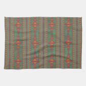 Southwest Sagebrush Green Geometric Design Theedoek (Horizontaal)