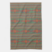 Southwest Sagebrush Green Geometric Design Theedoek (Verticaal)