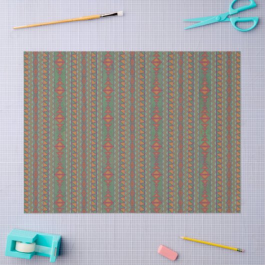 Southwest Sagebrush Green Geometric Design Tissue Tissuepapier (Craft)