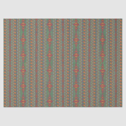 Southwest Sagebrush Green Geometric Design Tissue Tissuepapier (Voorkant)