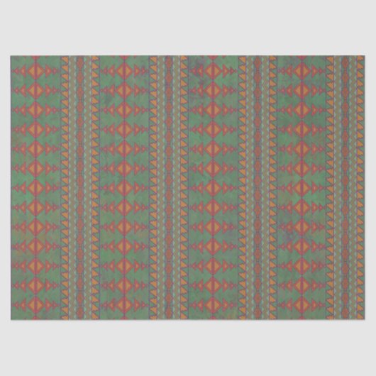 Southwest Sagebrush Green Geometric Design Tissuepapier (Voorkant)