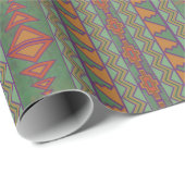 Southwest Sagebrush Green Geometric Design Wrappin Cadeaupapier (Rol Hoek)