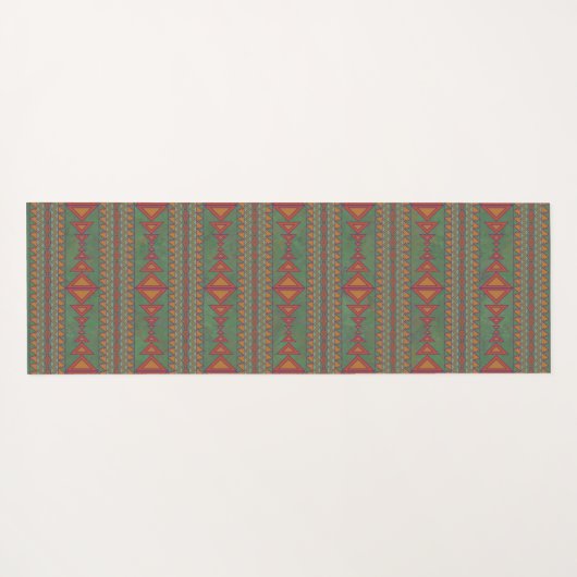 Southwest Sagebrush Green Geometric Design Yoga Ma Yogamat (Achterkant (horizontaal))