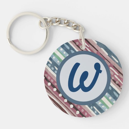 Southwest strepen aangepaste initiaal sleutelhange sleutelhanger (Voorkant)