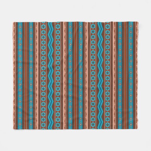 Southwest Style Geometric Cameron Gorge Design Med Fleece Deken (Voorkant (Horizontaal))