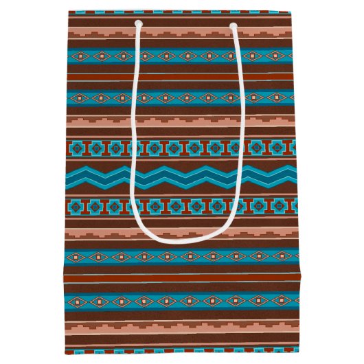 Southwest Style Geometric Cameron Gorge Design Medium Cadeauzakje (Achterkant)