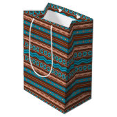 Southwest Style Geometric Cameron Gorge Design Medium Cadeauzakje (Achterkant Gekanteld)