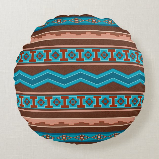 Southwest Style Geometric Cameron Gorge Design Rond Kussen (Voorkant)