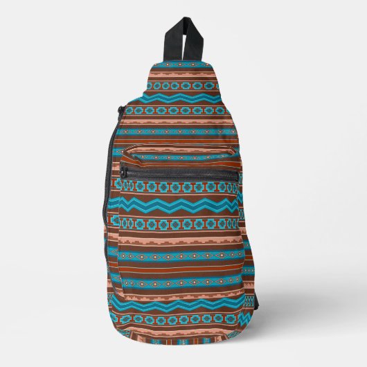 Southwest Style Geometric Cameron Gorge Design Sling Bag (Voorkant)