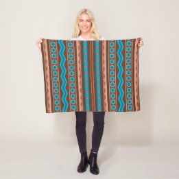 Southwest Style Geometric Cameron Gorge Design Sm Fleece Deken