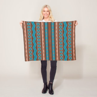 Southwest Style Geometric Cameron Gorge Design Sm Fleece Deken
