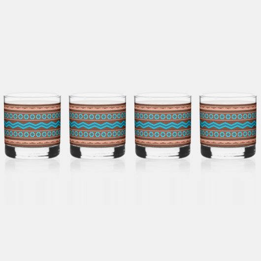 Southwest Style Geometric Cameron Gorge Design Whisky Glas (Voorkant)