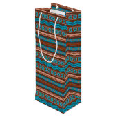 Southwest Style Geometric Cameron Gorge Design Wijn Cadeautas (Achterkant Gekanteld)