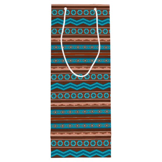Southwest Style Geometric Cameron Gorge Design Wijn Cadeautas (Achterkant)