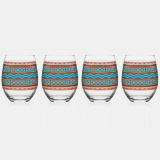 Southwest Style Geometric Cameron Gorge Design Wijnglas Zonder Voet