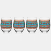 Southwest Style Geometric Cameron Gorge Design Wijnglas Zonder Voet (Achterkant)