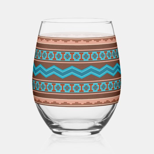 Southwest Style Geometric Cameron Gorge Design Wijnglas Zonder Voet (Voorkant)