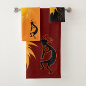 Southwest Style Kokopelli Bath Towel Set Bad Handdoek (Insitu)