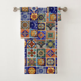 Southwest Style Talavera Tegel Colorful Bathroom Bad Handdoek
