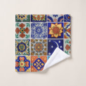 Southwest Style Talavera Tegel Colorful Bathroom Bad Handdoek (Wasdoekje)