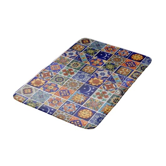Southwest Style Talavera Tile Afbeelding Bath Mat (Gekanteld)