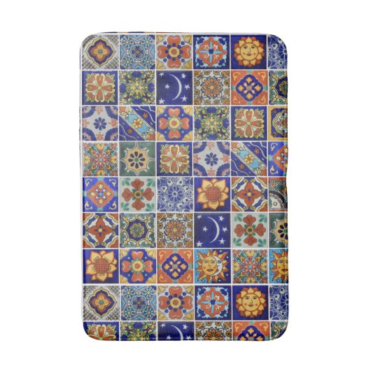 Southwest Style Talavera Tile Afbeelding Bath Mat (Voorkant Verticaal)