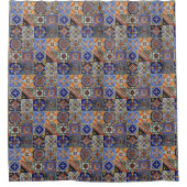 Southwest Style Talavera Tile Colorful Bathroom Douchegordijn (Voorkant)