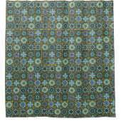 Southwest Style Talavera Tile Colorful Bathroom Douchegordijn (Voorkant)