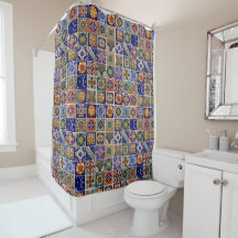 Southwest Style Talavera Tile Colorful Bathroom