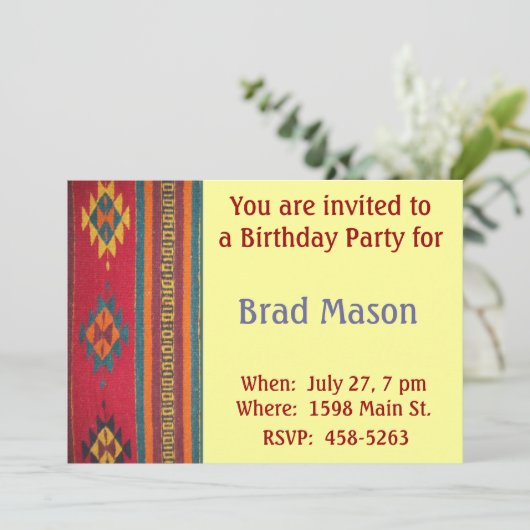 Southwest Style Uitnodiging (Staand voorkant)