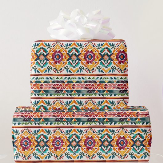 Southwest Style Waterverf kleurrijke verjaardag Cadeaupapier