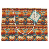 Southwest Style Waterverf Print Custom Gift Label Groot Cadeauzakje (Achterkant)