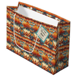 Southwest Style Waterverf Print Custom Gift Label Groot Cadeauzakje