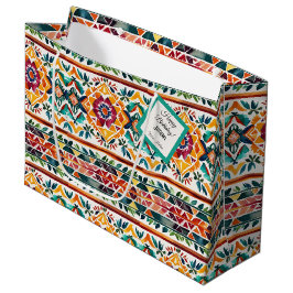 Southwest Style Waterverf Print Custom Gift Label Groot Cadeauzakje